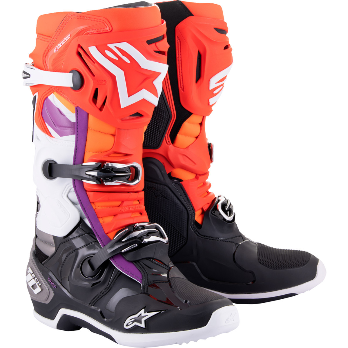 Alpinestars #2010020-1332-8 - Tech 10 Boots - Black/Red/Orange/White - US 8 / EU 42