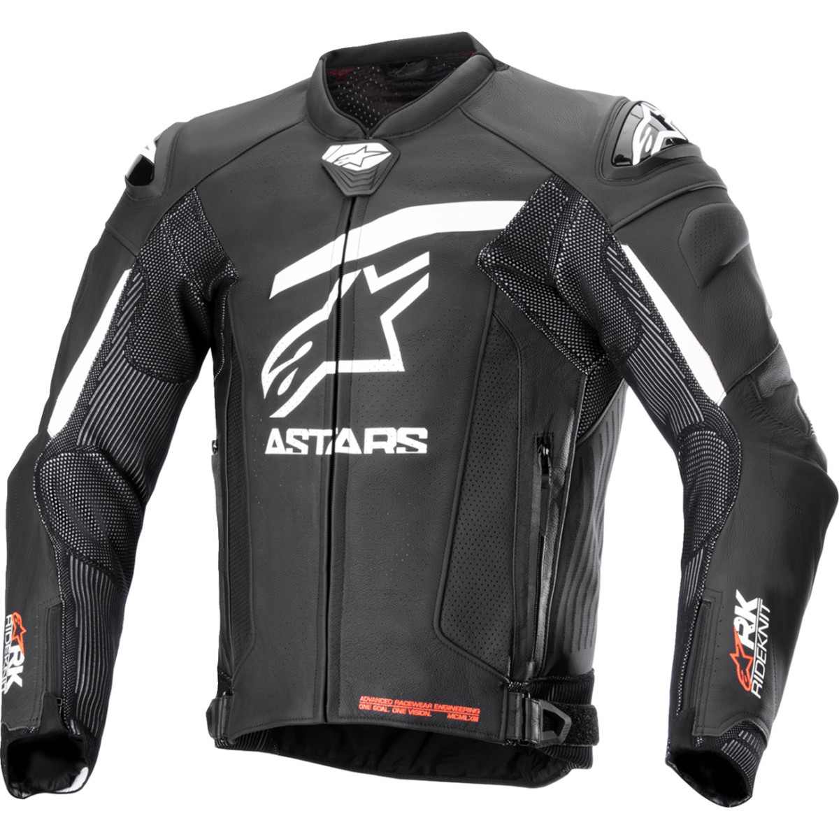 Alpinestars #3100324-12-56 - GP Plus R v4 Rideknit® Leather Jacket - Black/White - US 46 / EU 56