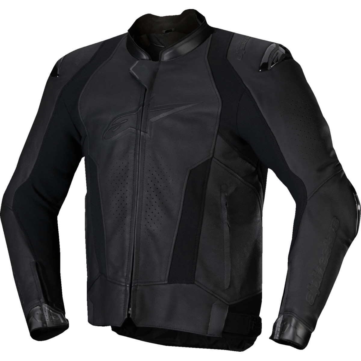 Alpinestars #3100125-1100-56 - Missile v3 Leather Jacket - Black/Black - US 46 / EU 56