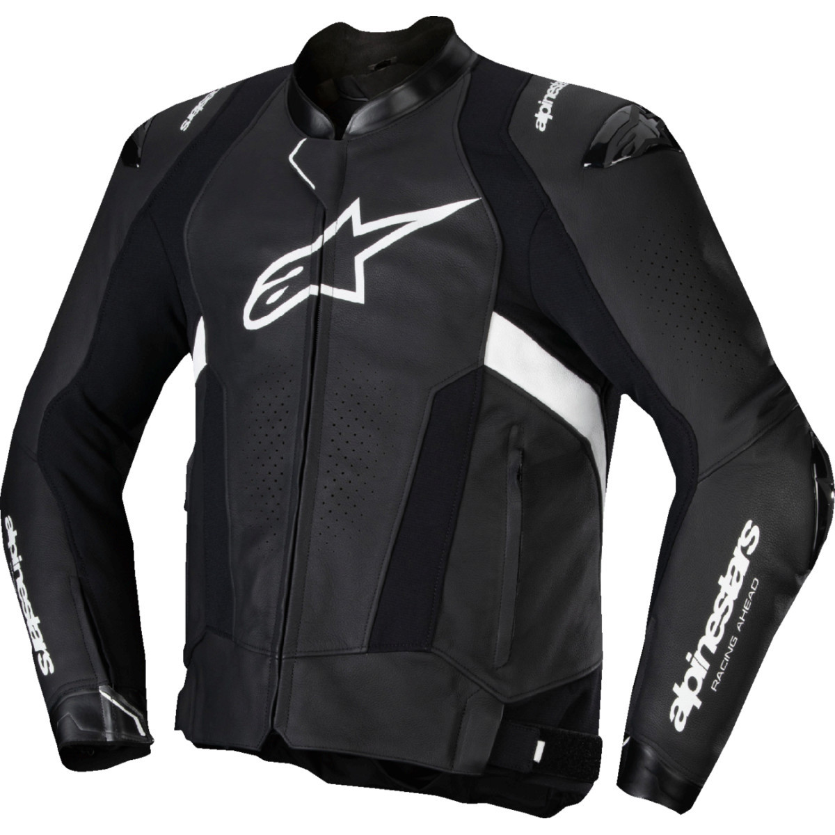 Alpinestars #3100125-12-60 - Missile v3 Leather Jacket - Black/White - US 50 / EU 60