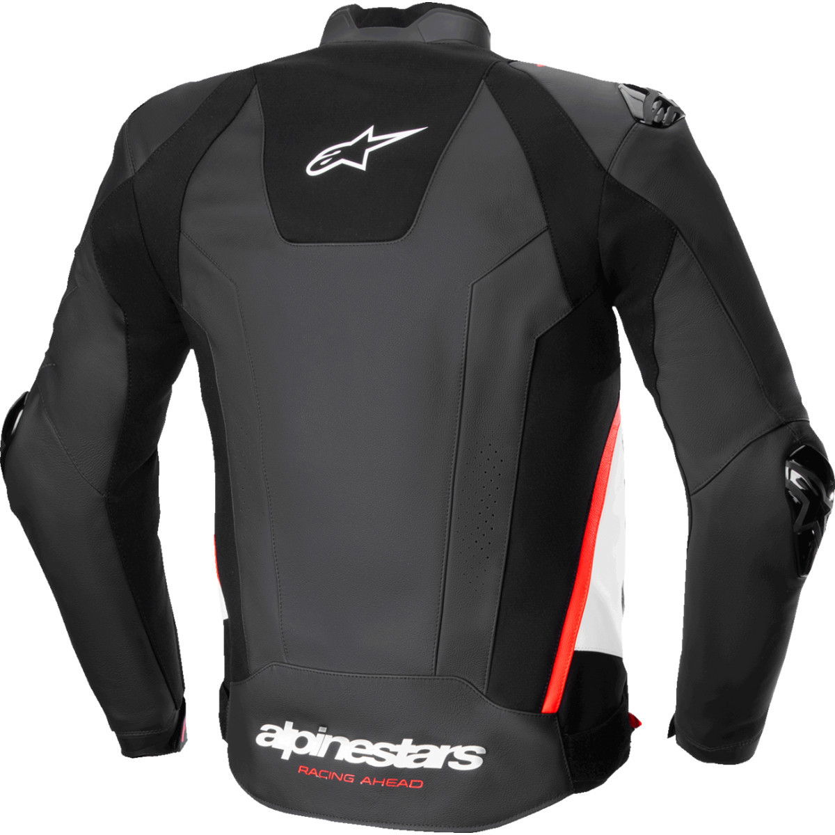Alpinestars #3100125-1231-54 - Missile v3 Leather Jacket - Black/White/Red Fluo - US 44 / EU 54
