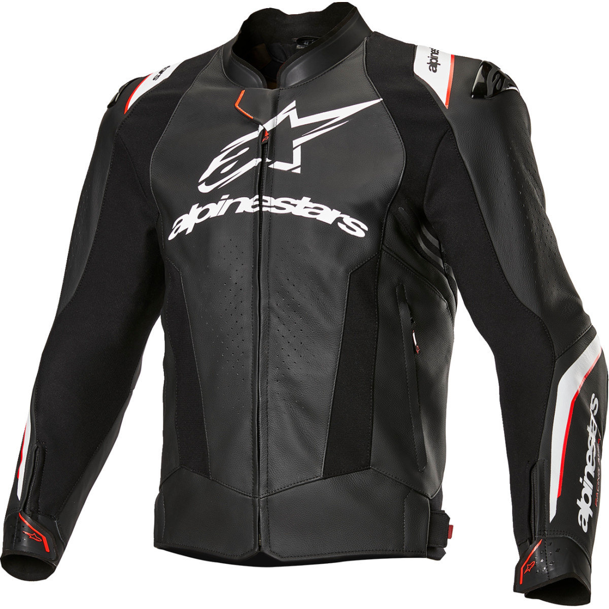 Alpinestars #3100325-12-58 - Missile v3 Ignition Leather Jacket - Black/White - US 48 / EU 58