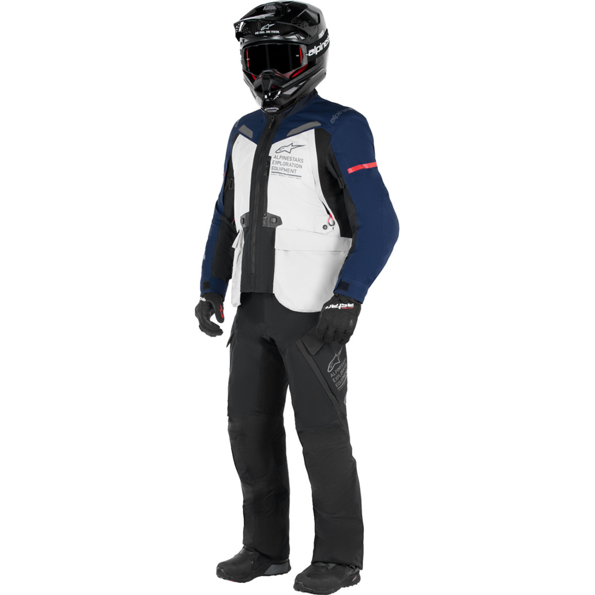 Alpinestars #3604124-9174-S - ST-7 2L Gore-Tex Jacket - Ice Gray/Dark Blue/Black - Small