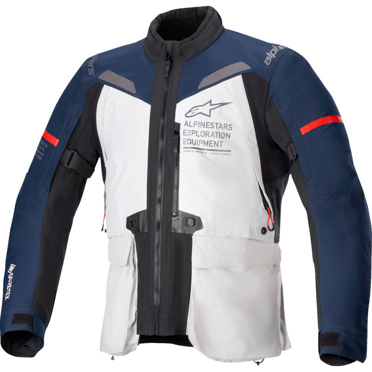 Alpinestars #3604124-9174-M - ST-7 2L Gore-Tex Jacket - Ice Gray/Dark Blue/Black - Medium