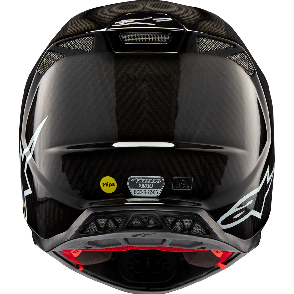Alpinestars #8300323-1188-XS - Supertech M10 Helmet - Solid - MIPS® - Gloss Black Carbon - XS