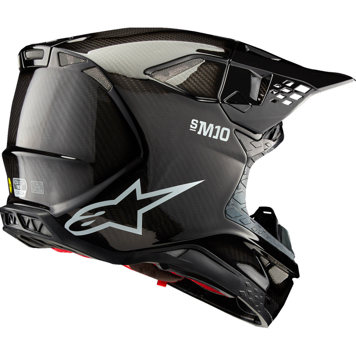Alpinestars #8300323-1188-XS - Supertech M10 Helmet - Solid - MIPS® - Gloss Black Carbon - XS