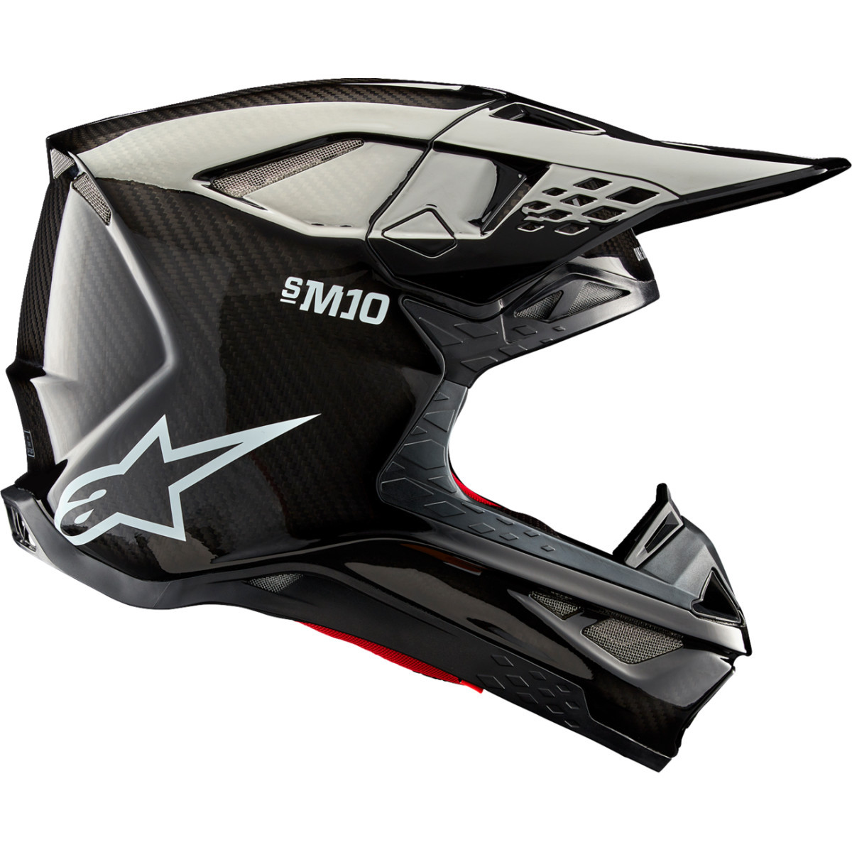 Alpinestars #8300323-1188-S - Supertech M10 Helmet - Solid - MIPS® - Gloss Black Carbon - Small