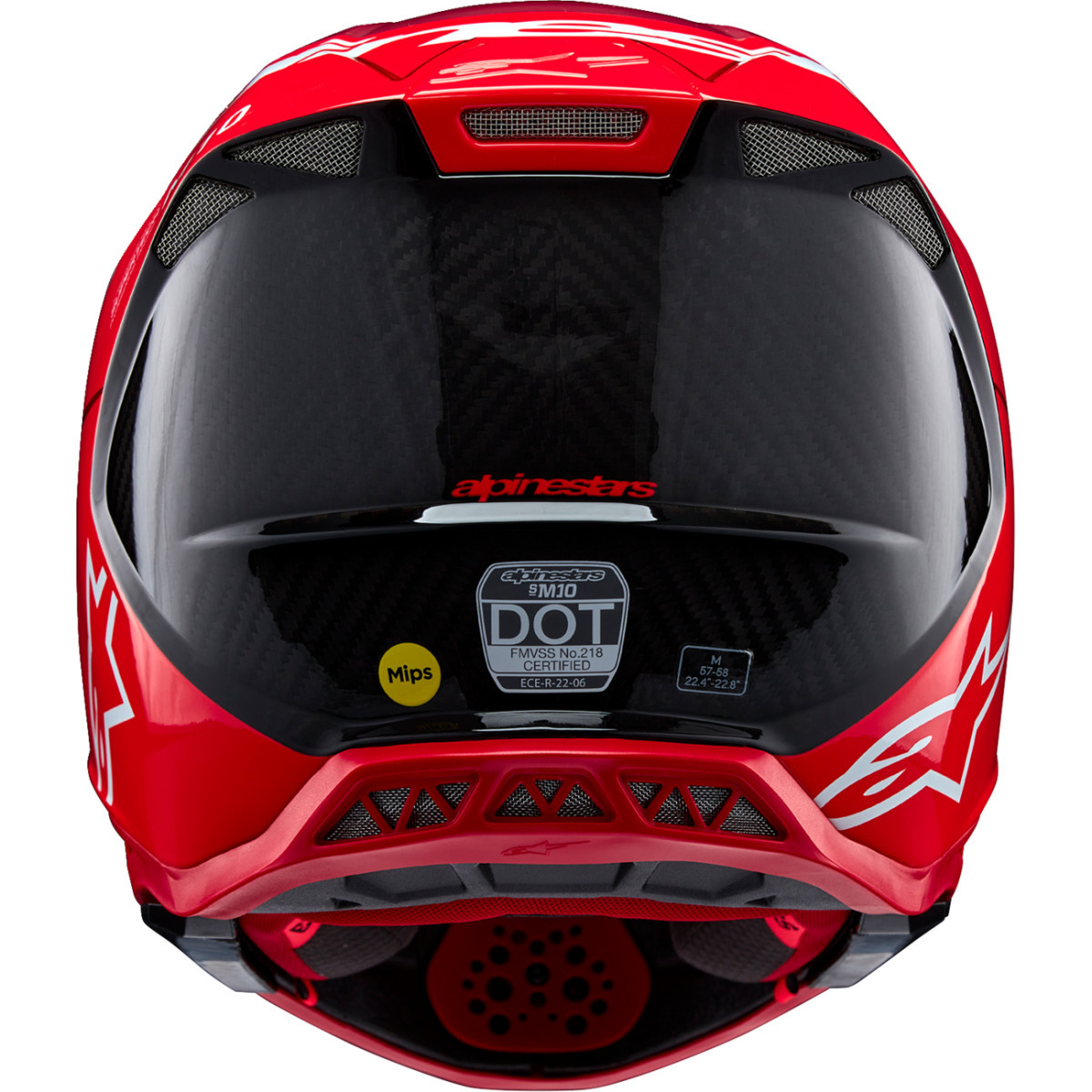 Alpinestars #8301023-3003-XS - Supertech M10 Helmet - Flood - MIPS® - Red Fluo/Red - XS