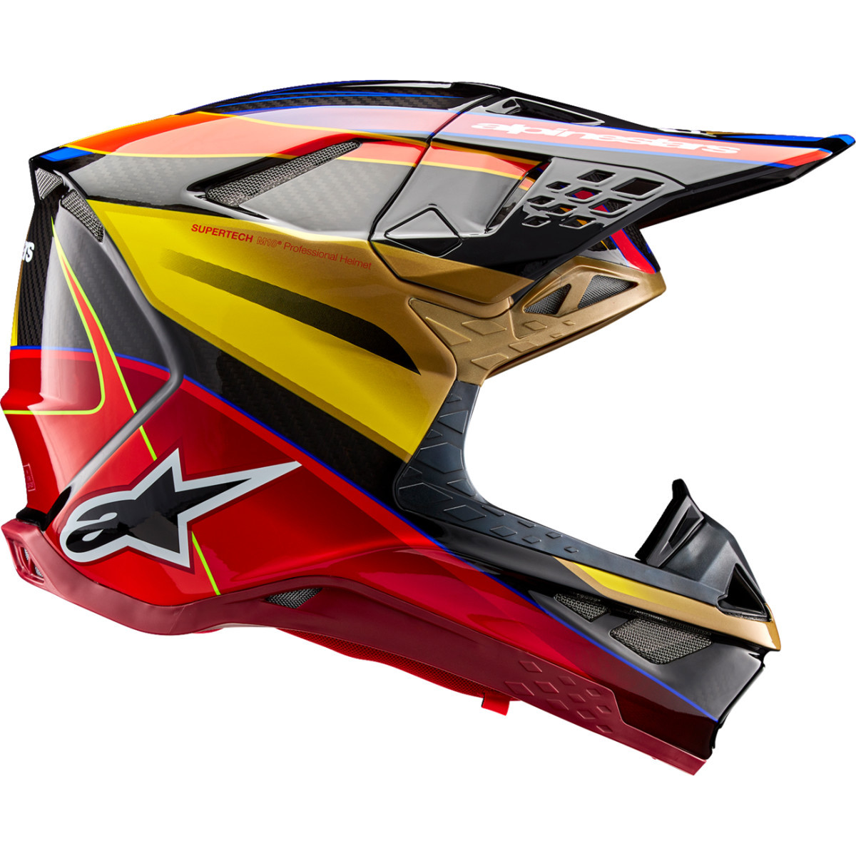 Alpinestars #8301223-5938-L - Supertech M10 Helmet - Era - MIPS® - Gloss Gold/Yellow/Rio Red - Large