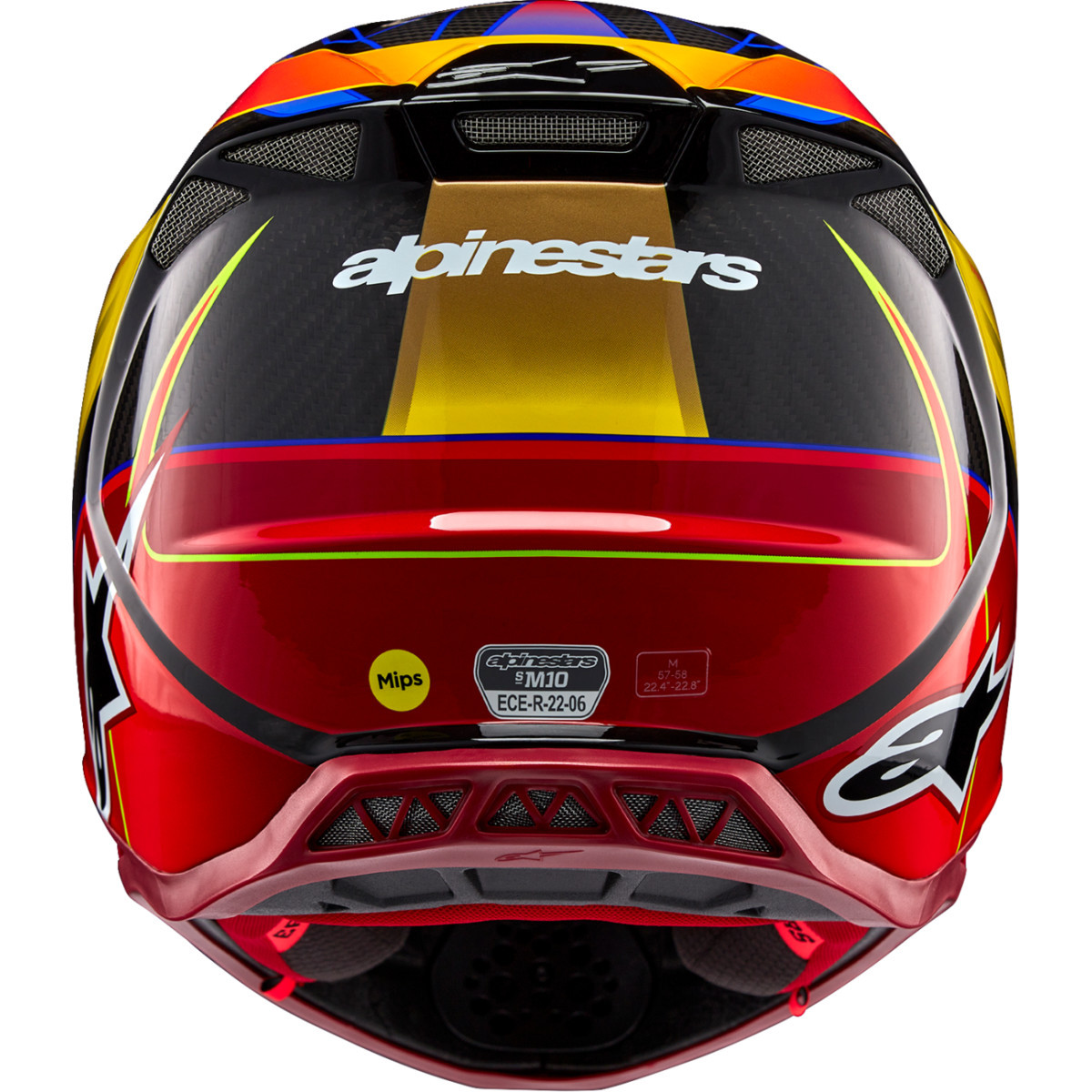 Alpinestars #8301223-5938-M - Supertech M10 Helmet - Era - MIPS® - Gloss Gold/Yellow/Rio Red - Medium