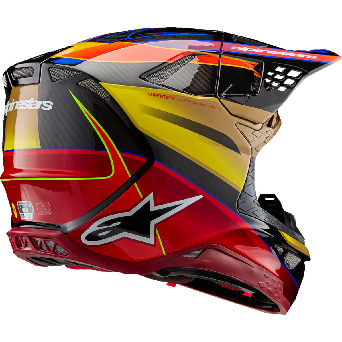 Alpinestars #8301223-5938-M - Supertech M10 Helmet - Era - MIPS® - Gloss Gold/Yellow/Rio Red - Medium