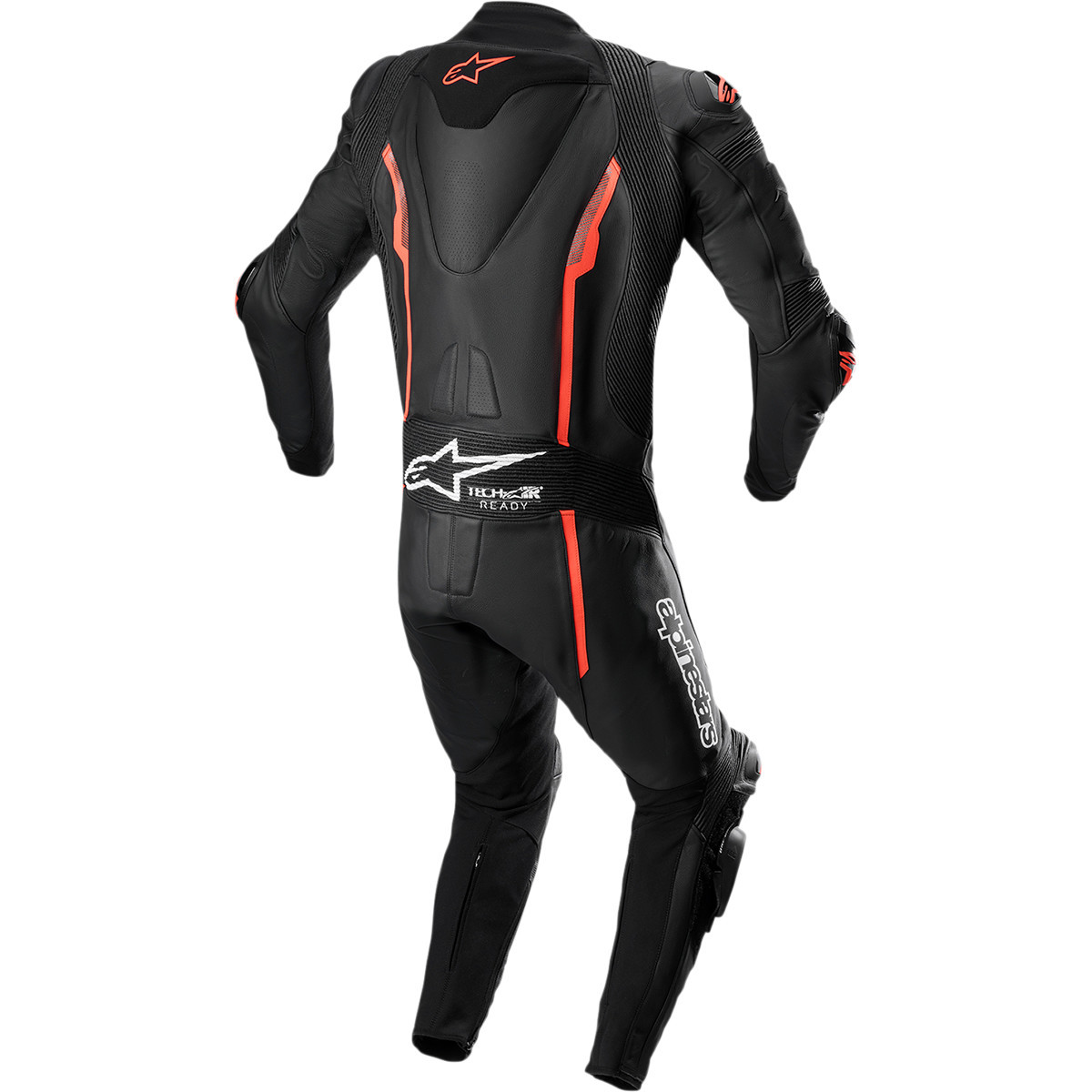 Alpinestars #3150122-1030-54 - Missile v2 1-Piece Leather Suit - Black/Red Fluo - US 44 / EU 54
