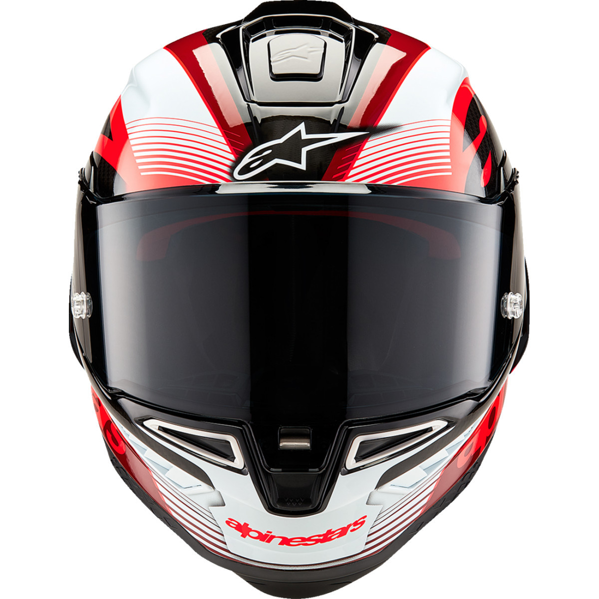 Alpinestars #8200224-1352-XS - Supertech R10 Helmet - Team - Black/Carbon Red/Gloss White - XS