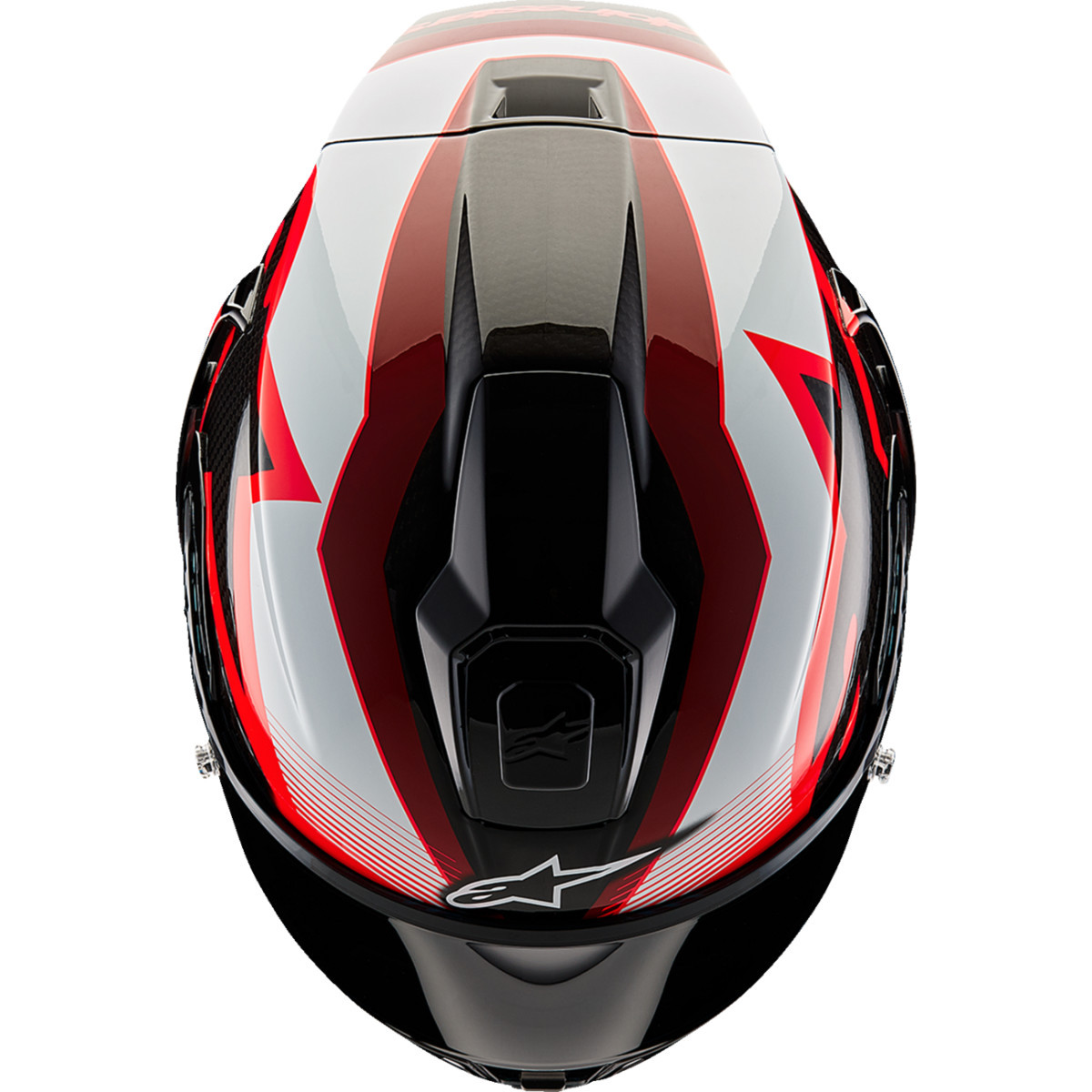 Alpinestars #8200224-1352-XS - Supertech R10 Helmet - Team - Black/Carbon Red/Gloss White - XS