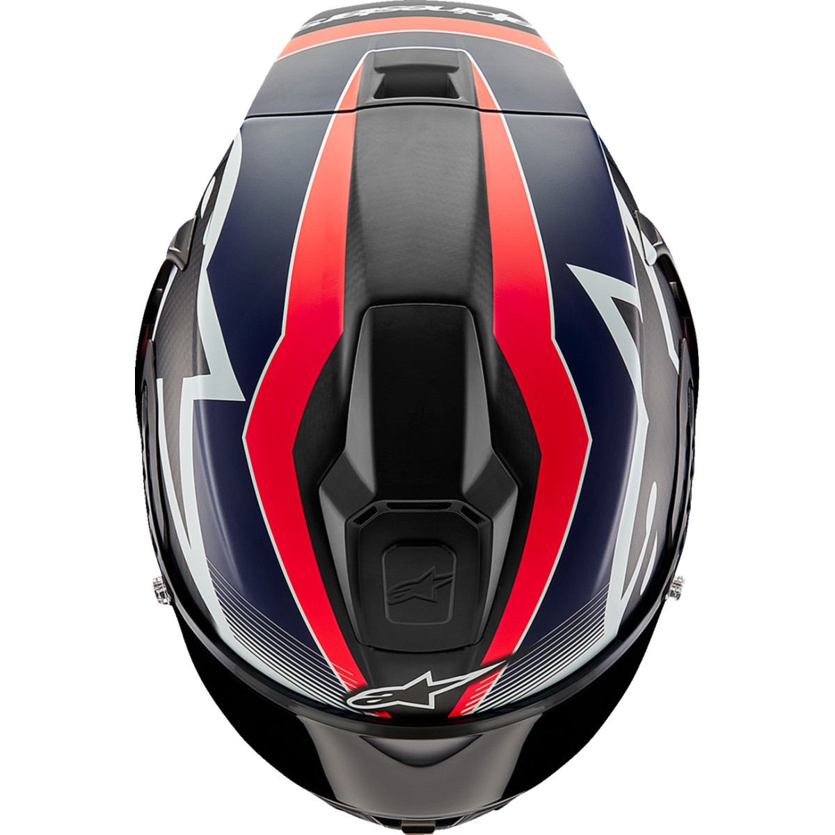 Alpinestars #8200224-1383-XL - Supertech R10 Helmet - Team - Matte Black/Carbon Red Fluo/Blue - XL