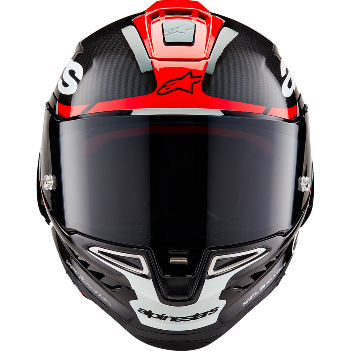 Alpinestars #8200324-1363-S - Supertech R10 Helmet - Element - Carbon/Red/White - Small