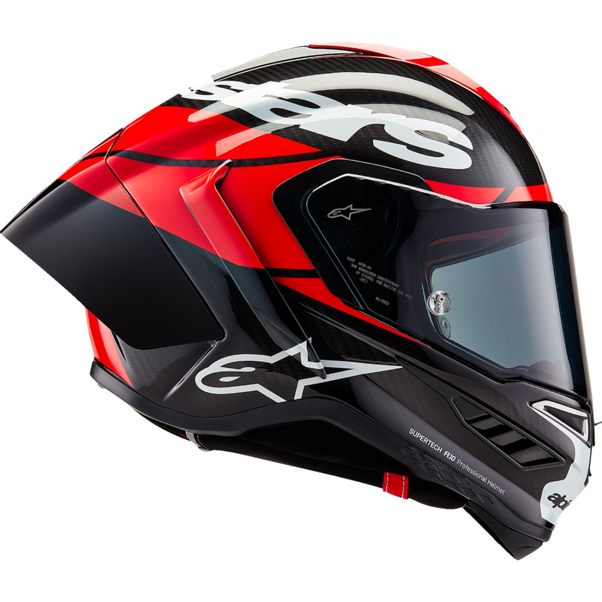 Alpinestars #8200324-1363-XXL - Supertech R10 Helmet - Element - Carbon/Red/White - 2XL