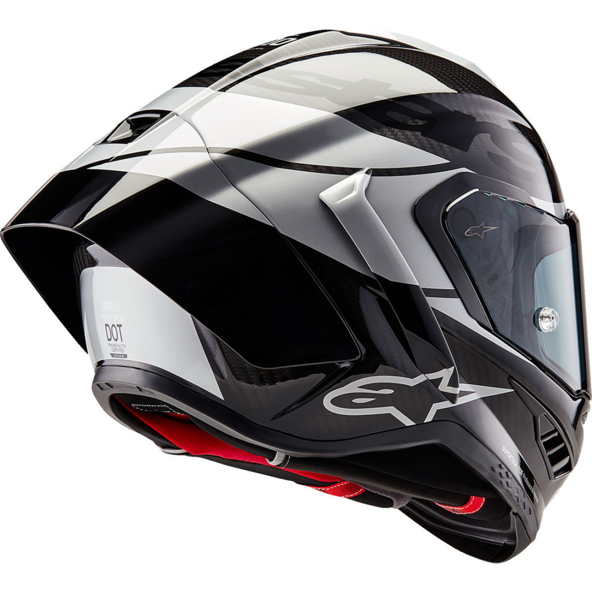 Alpinestars #8200324-1368-XL - Supertech R10 Helmet - Element - Carbon/Silver/Black - XL