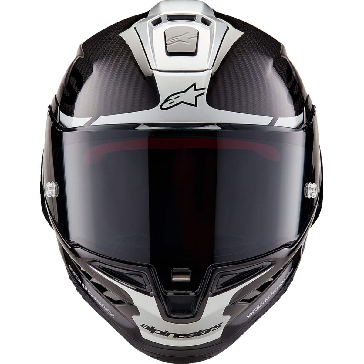 Alpinestars #8200324-1368-XXL - Supertech R10 Helmet - Element - Carbon/Silver/Black - 2XL