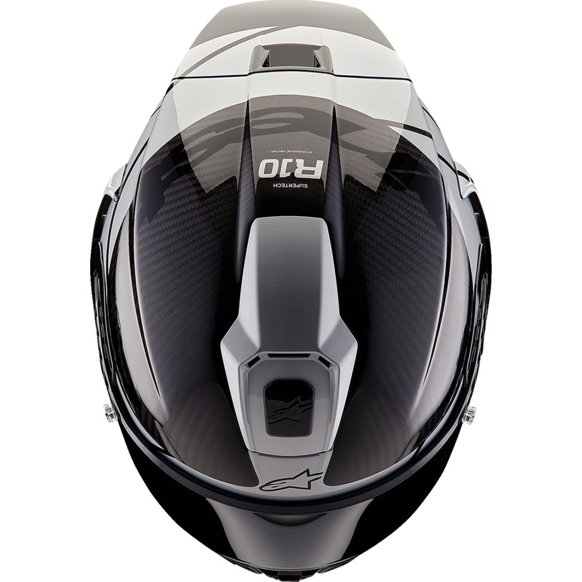 Alpinestars #8200324-1368-XXL - Supertech R10 Helmet - Element - Carbon/Silver/Black - 2XL