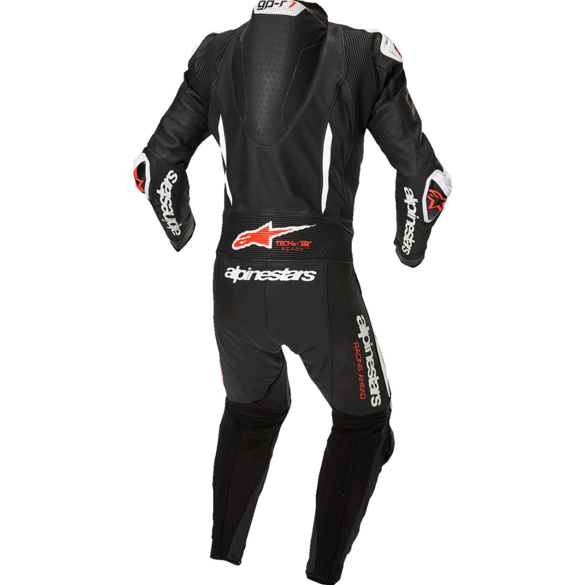 Alpinestars #3150125-1231-52 - GP-R7 1-PC Leather Suit - Black/White/Red Fluo - US 42 / EU 52