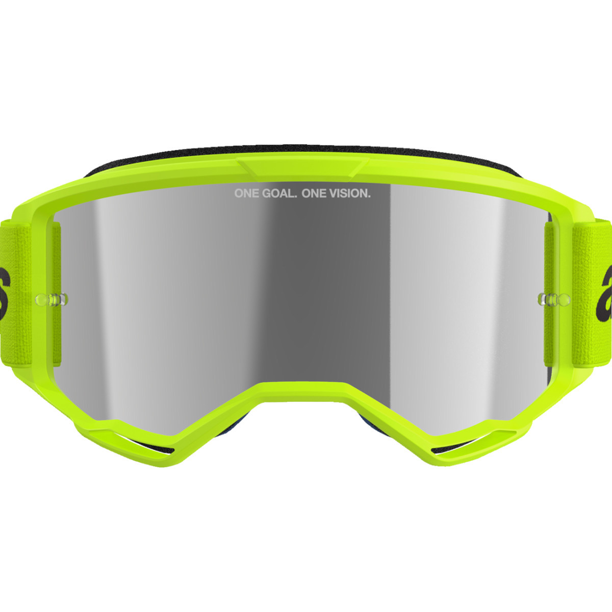 Alpinestars Goggles #5103225-5299 - Vision 3 Goggle - Wordmark - Yellow Fluo - Silver Mirror Lens