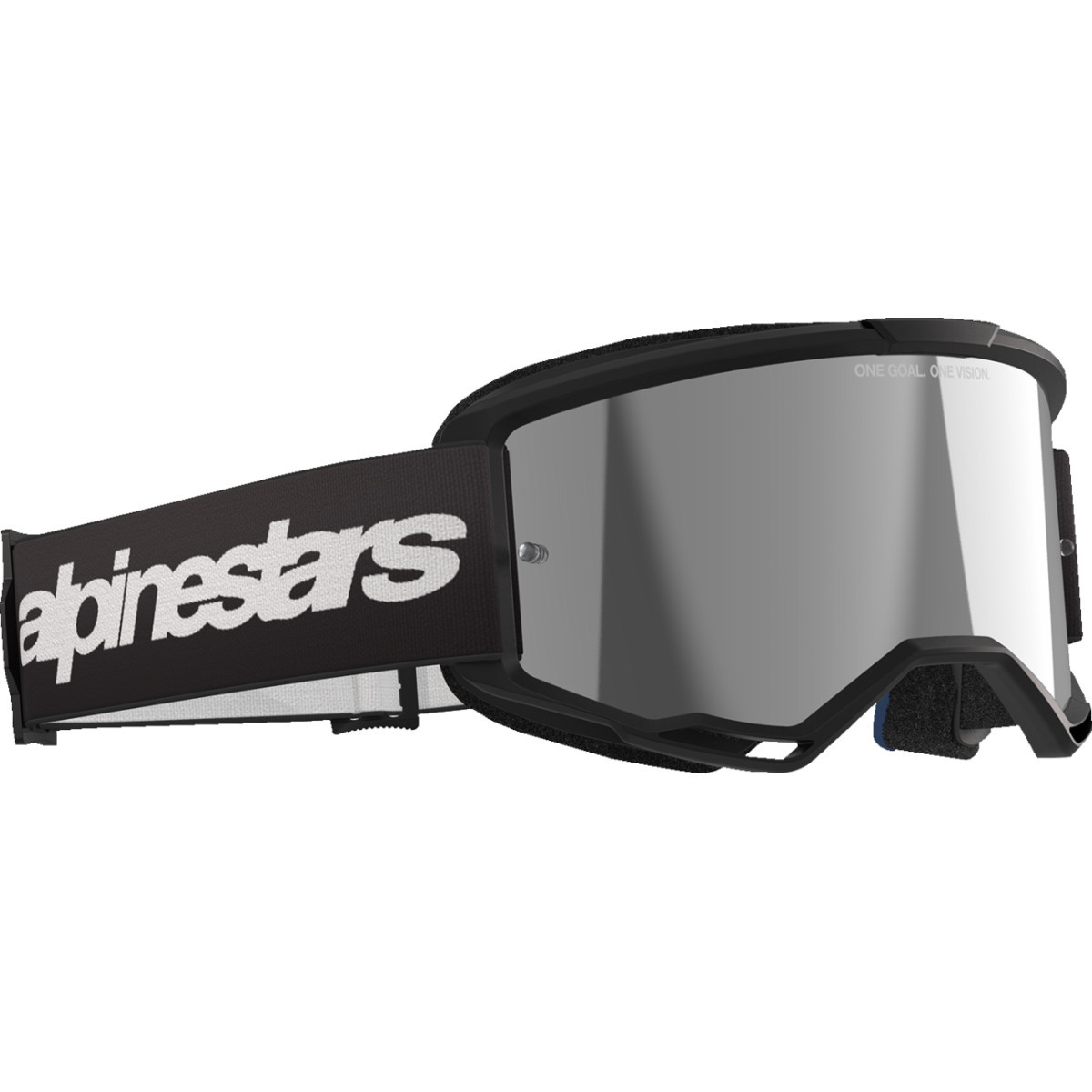 Alpinestars Goggles #5103225-1456 - Vision 3 Goggle - Wordmark - Black - Silver Mirror Lens