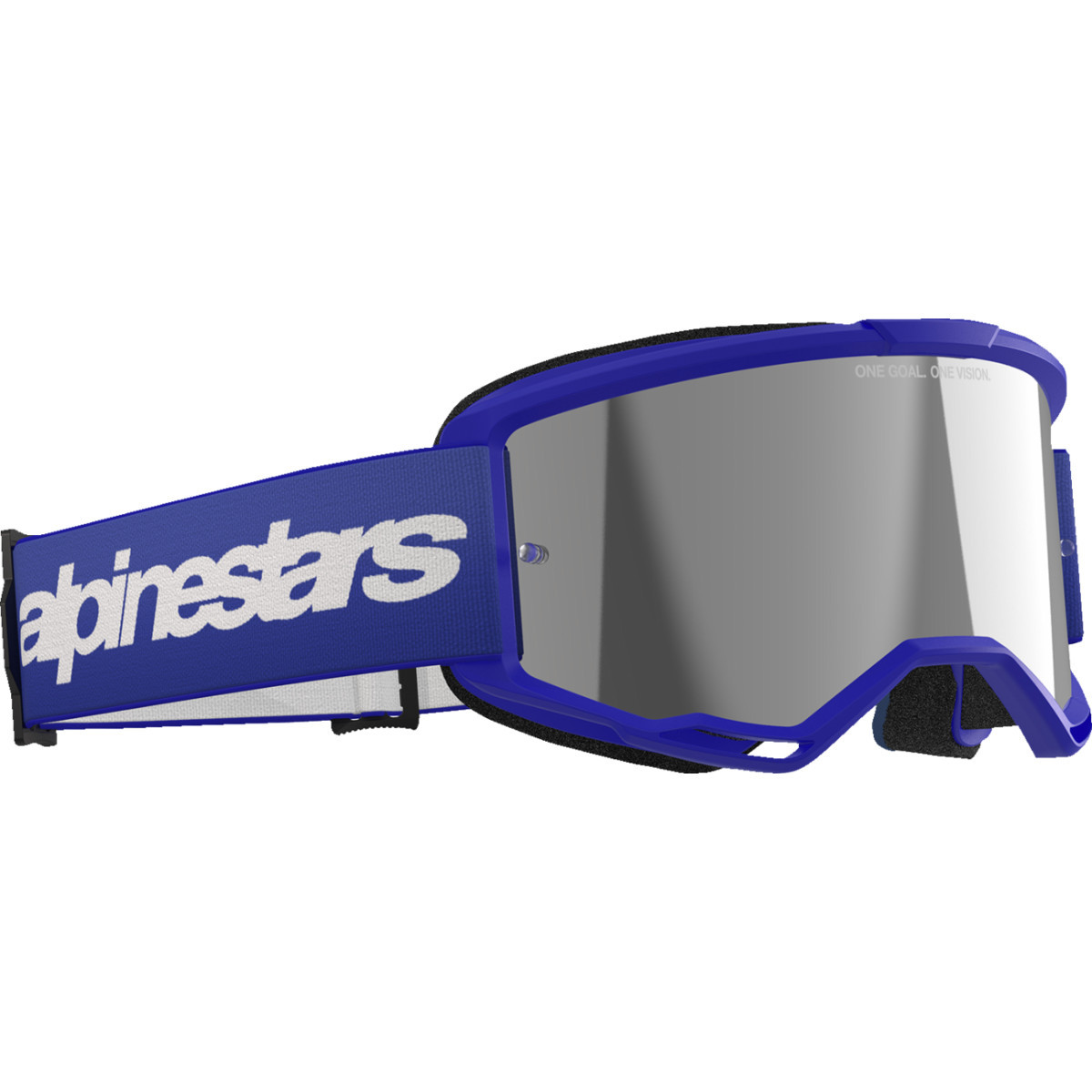 Alpinestars Goggles #5103225-7266 - Vision 3 Goggle - Wordmark - Blue - Silver Mirror Lens