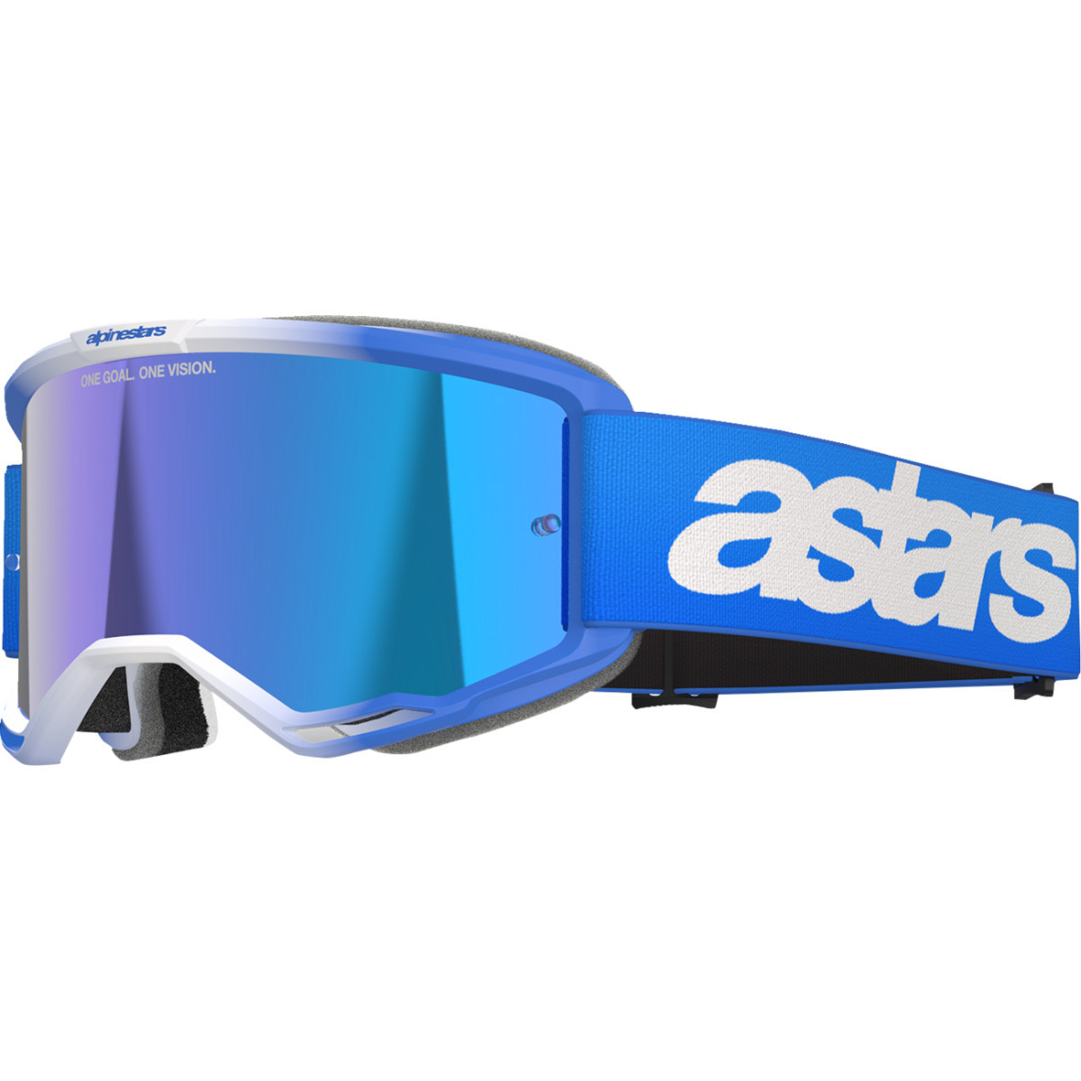 Alpinestars Goggles #5102125-7271 - Vision 5 Goggle - Blaze - Blue - Blue Mirror Lens
