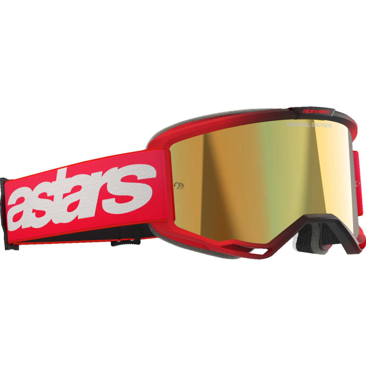 Alpinestars Goggles #5102125-3115 - Vision 5 Goggle - Blaze - Red - Gold Mirror Lens