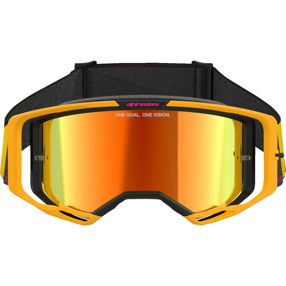 Alpinestars Goggles #5101625-5023 - Vision 8 Goggle - Corp - Yellow/Pink - Red Mirror Lens