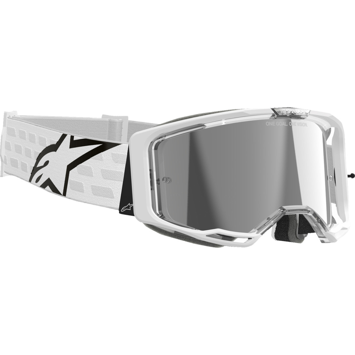 Alpinestars Goggles #5101625-2055 - Vision 8 Goggle - Corp - White - Silver Mirror Lens