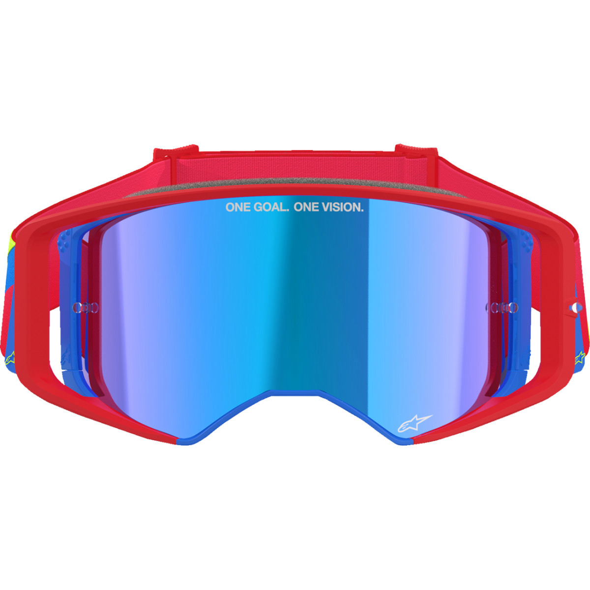 Alpinestars Goggles #5100325-3055 - Supertech Goggle - Corp - Red/Blue - ABS Vision - Blue Mirror Lens