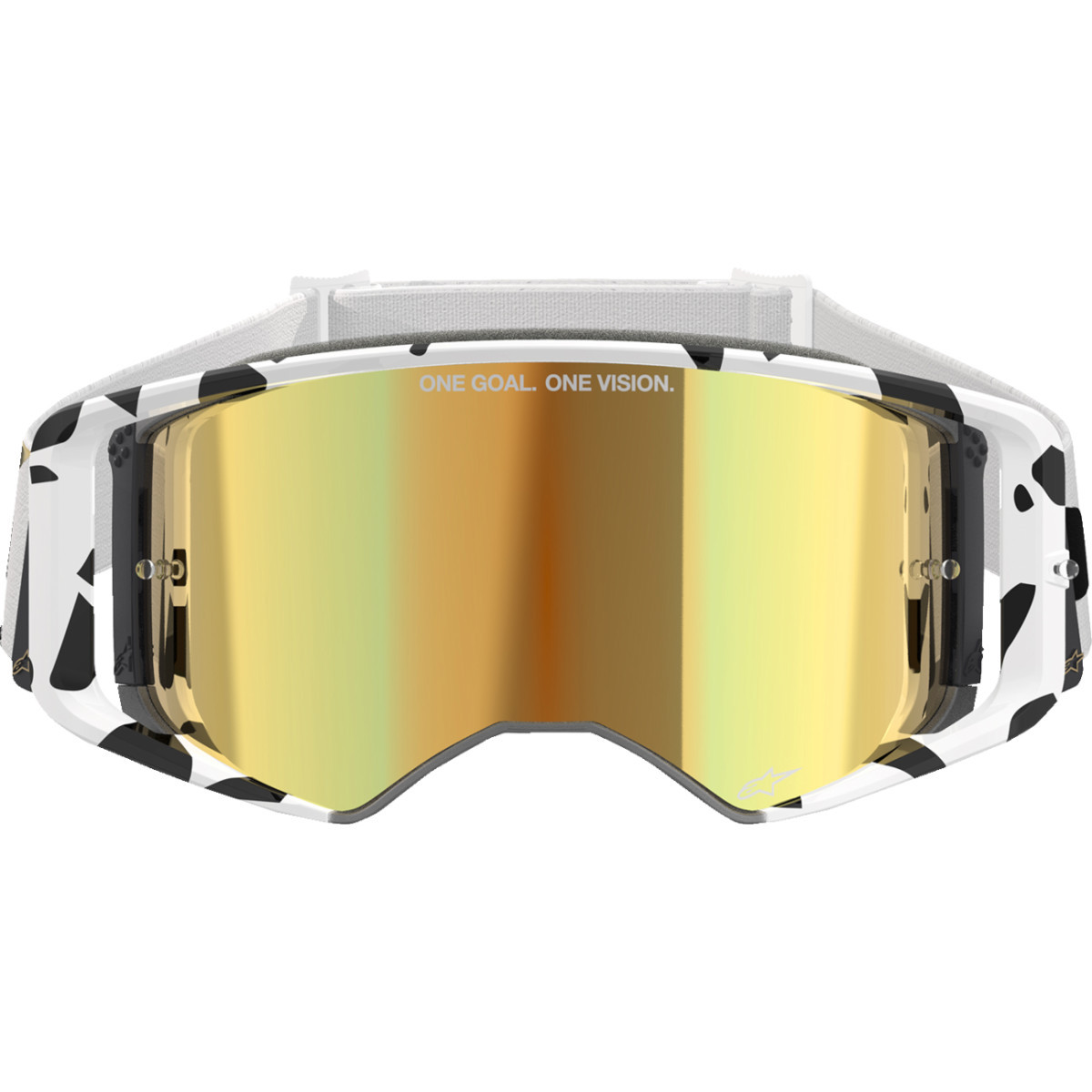 Alpinestars Goggles #5100325-2044 - Supertech Goggle - Corp - White - ABS Vision - Gold Mirror Lens