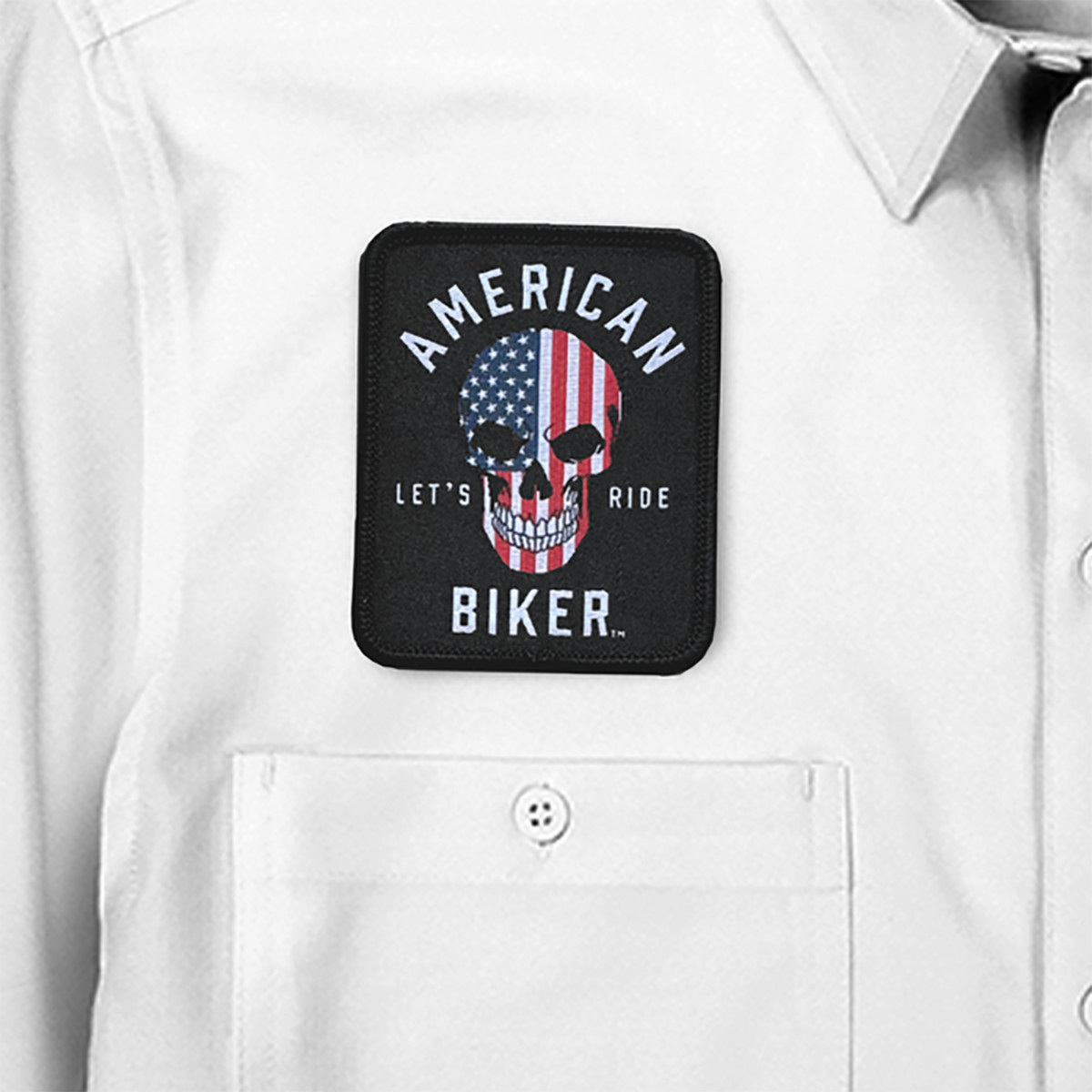 American Biker #ABBRWBSAM13ST74WHMR - Biker Sam Lightweight Shirt - Red/White/Blue - Medium
