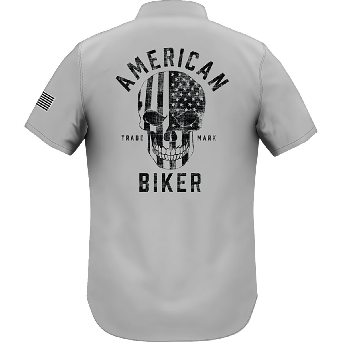 American Biker #ABBSAM11ST74GY2R - Biker Sam Lightweight Shirt - Gray/Black - 2XL