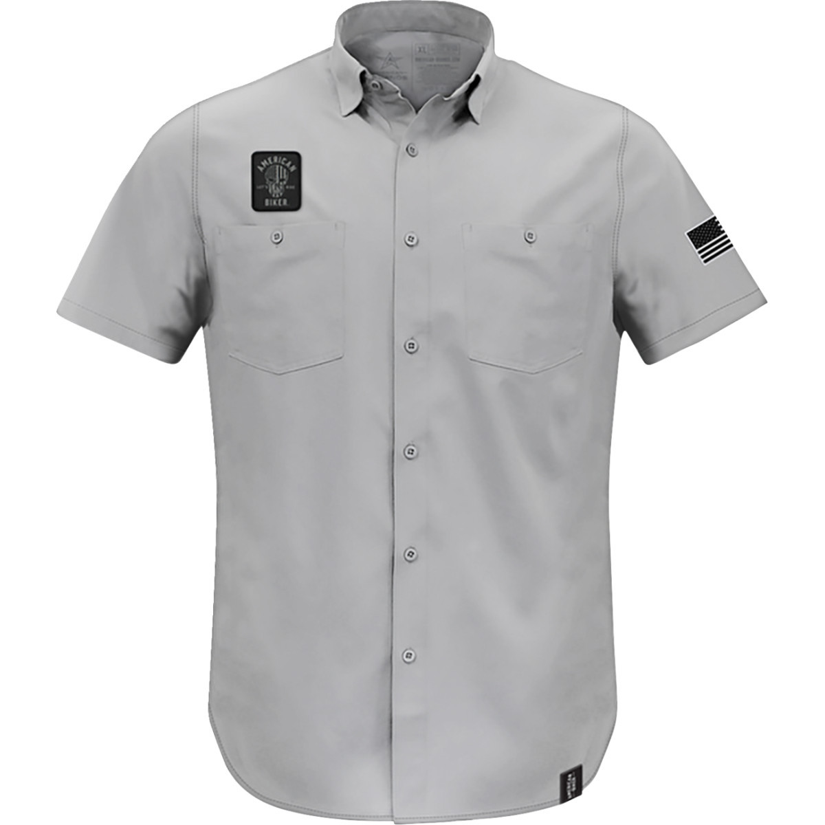 American Biker #ABBSAM11ST74GY3R - Biker Sam Lightweight Shirt - Gray/Black - 3XL