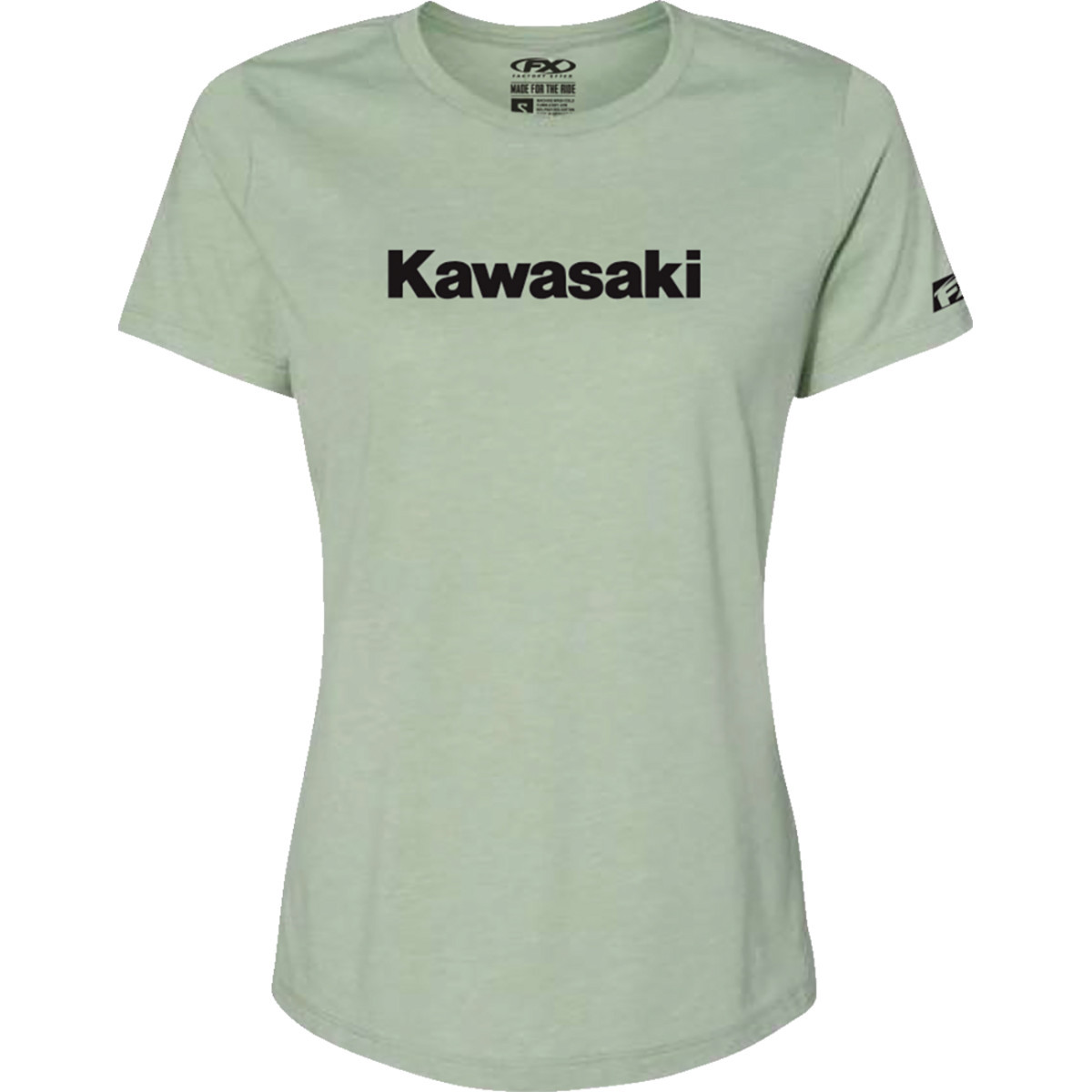 Factory Effex #27-87144 - Women's Kawasaki T-Shirt - Light Heather Green - Large
