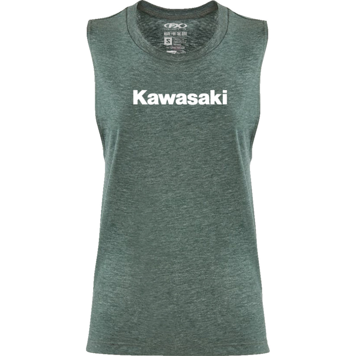 Factory Effex #27-87152 - Women's Kawasaki Muscle Tank Top - Heather Forest Green - Medium