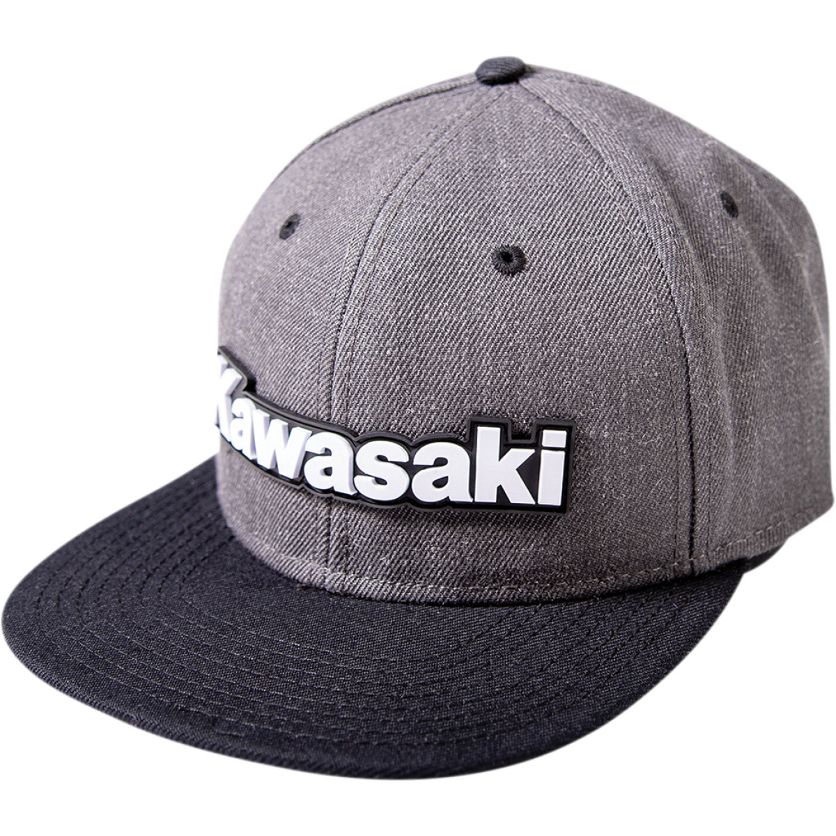 Factory Effex #24-86100 - Kawasaki Bold Snapback Hat - Charcoal/Black