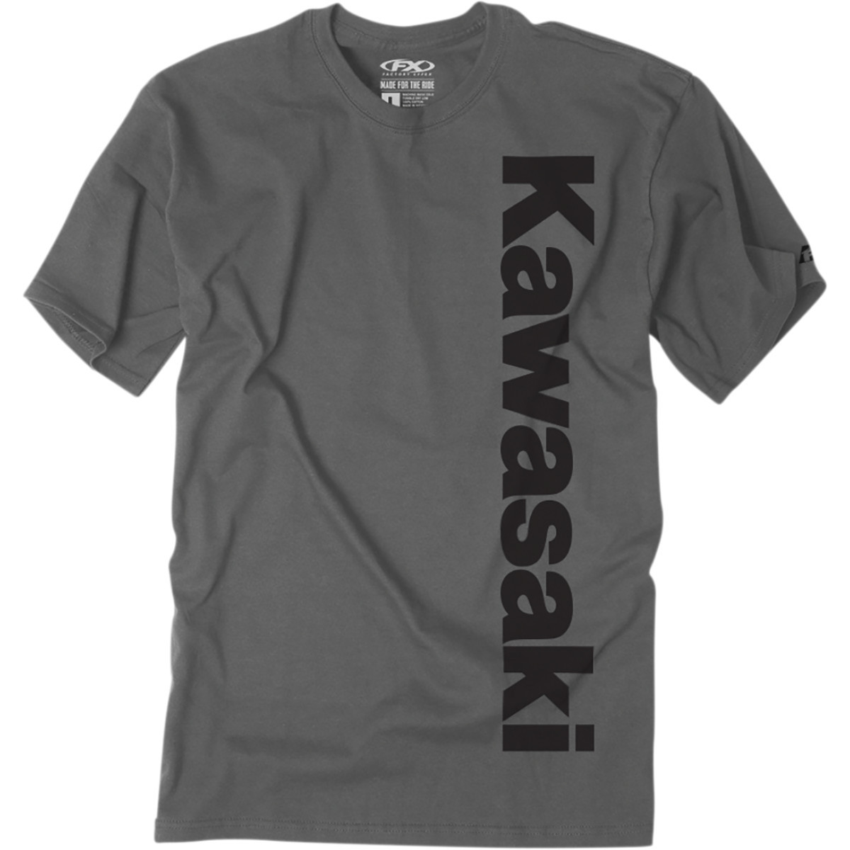 Factory Effex #24-87108 - Kawasaki Vertical T-Shirt - Charcoal Gray - 2XL