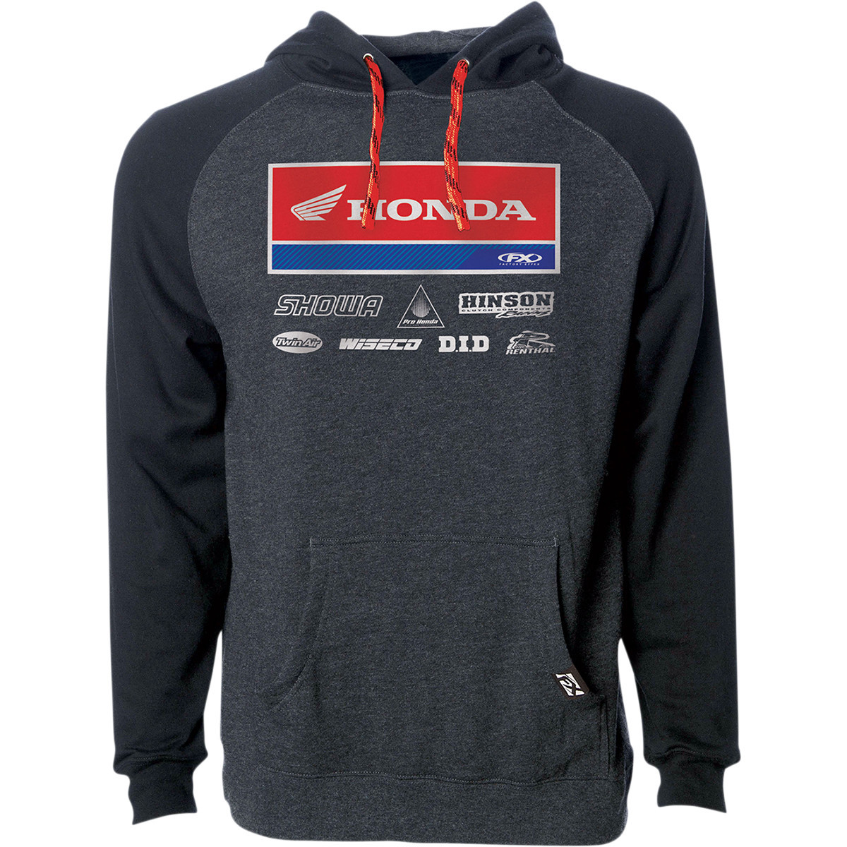 Factory Effex #24-88322 - Honda 21 Racewear Hoodie - Charcoal/Black - Medium