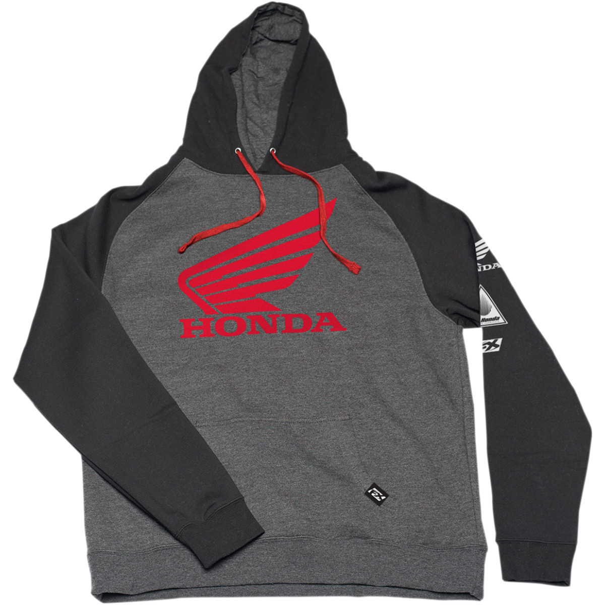 Factory Effex #22-88308 - Honda Wing Hoodie - Black/Charcoal - 2XL