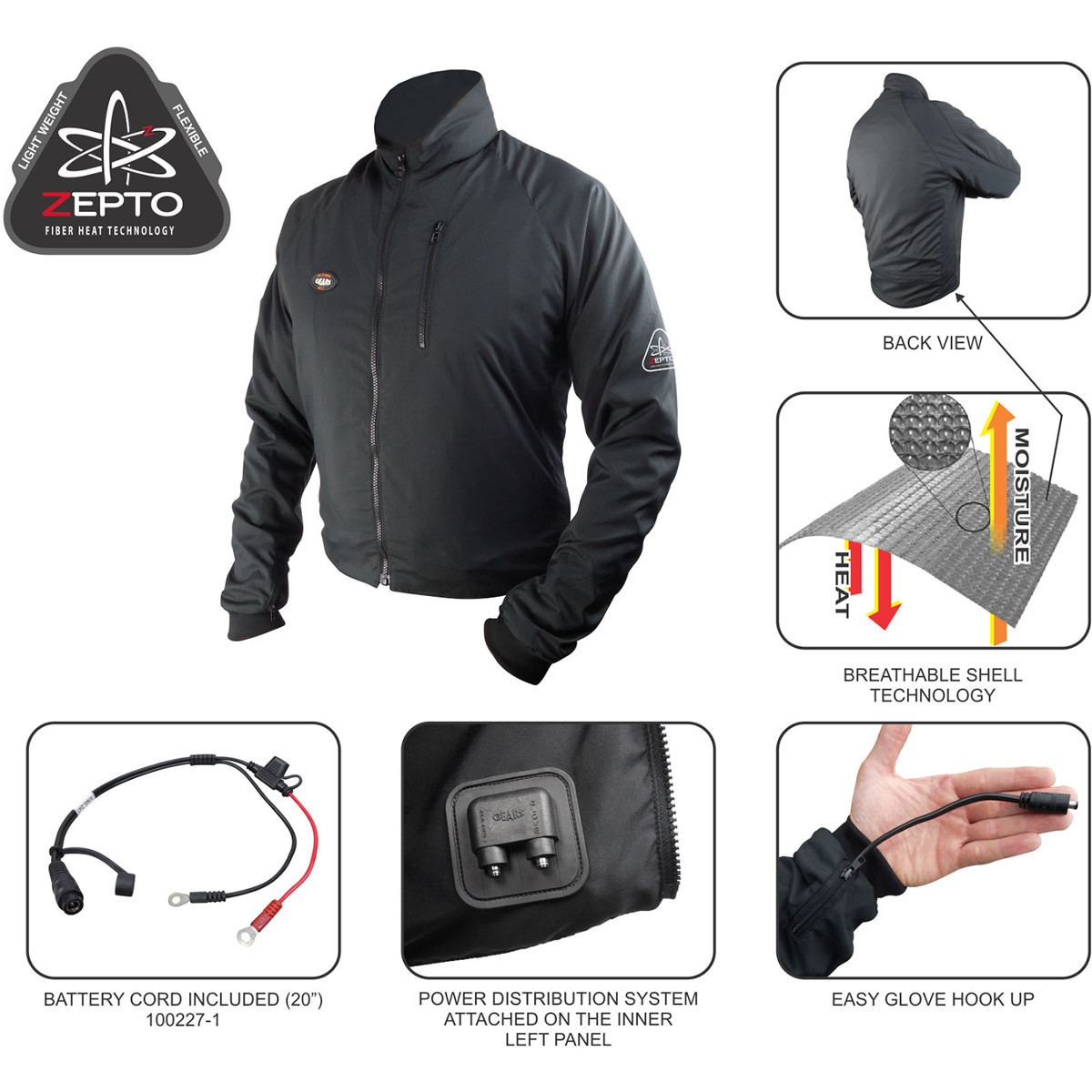 Gears Canada #100310-1-XL - Gen X-4 Heated Jacket Liner - Black - XL