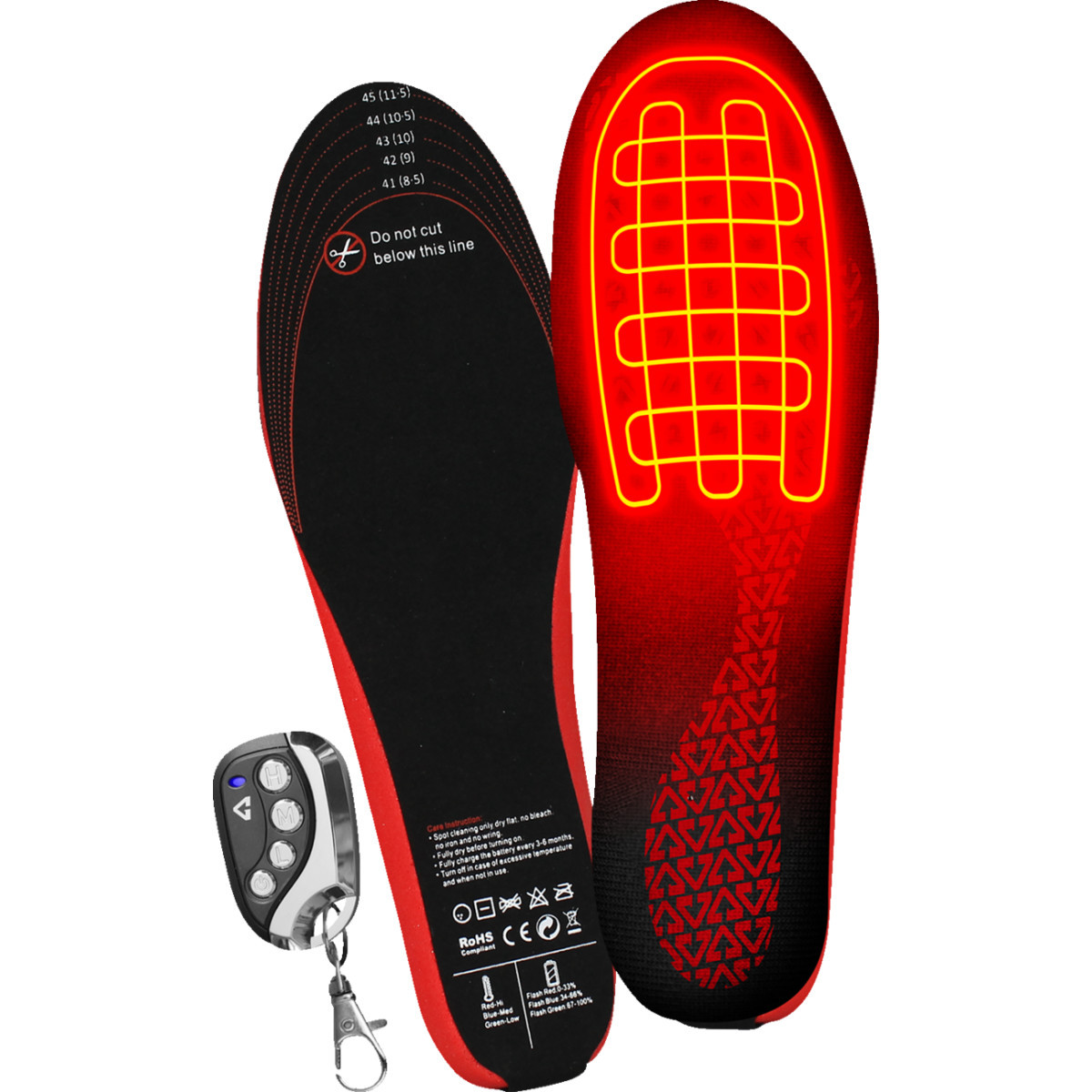 Gerbing Heated Clothing #GER-INS-3V-S-M - 3V Rechargeable Heated Insoles with Remote - Small/Medium