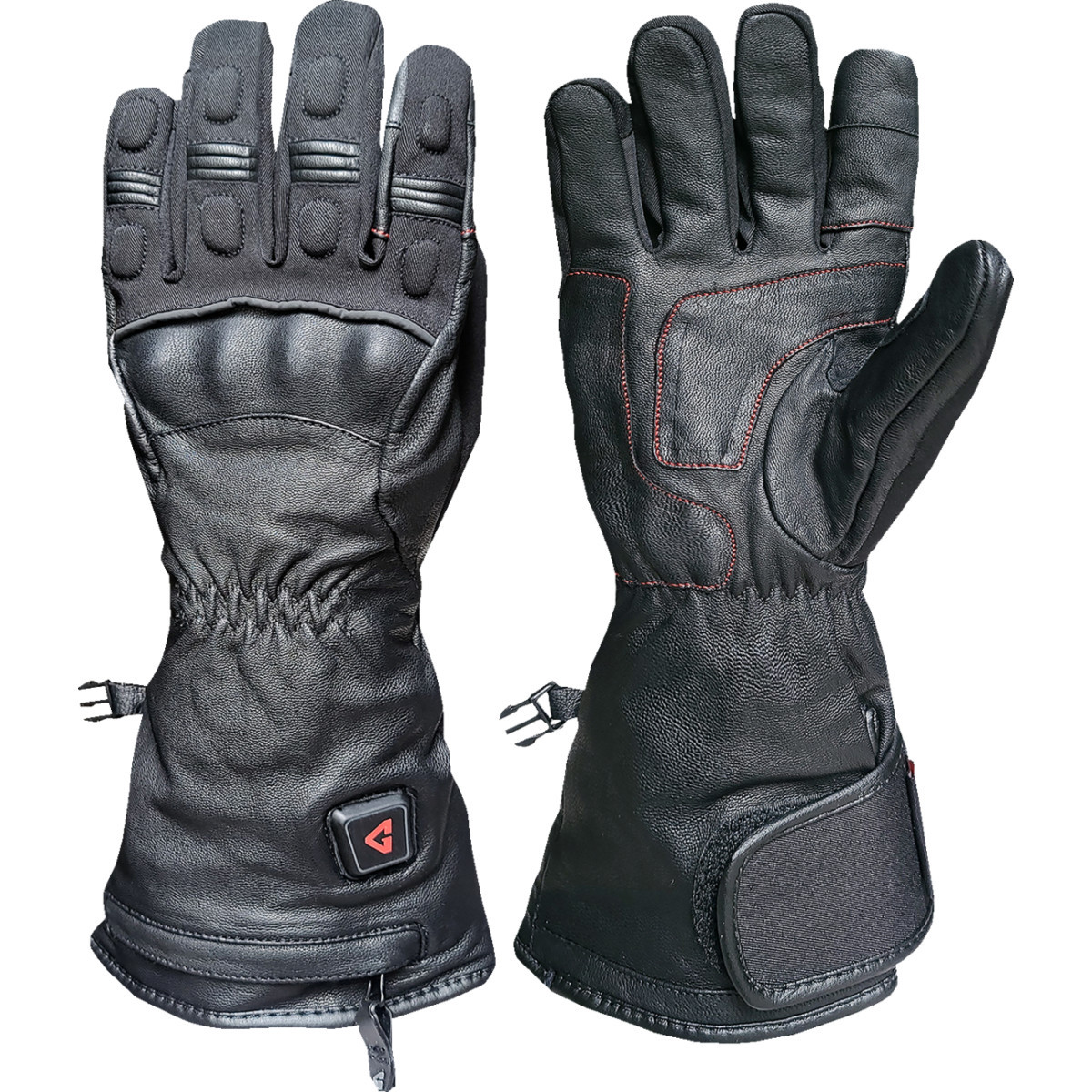 Gerbing Heated Clothing #GER-GVHK-7V-B-XS - 7 V Hard Knuckle Battery Heated Gloves - Black - XS