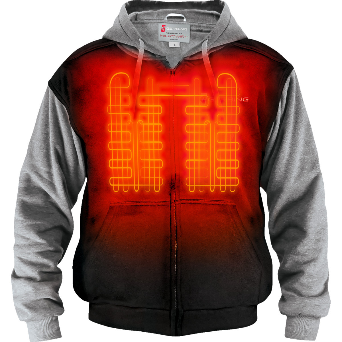 Gerbing Heated Clothing #GER-HDY-7V-UNI-BLK-L - 7 V Battery Heated Hoodie - Black - Large
