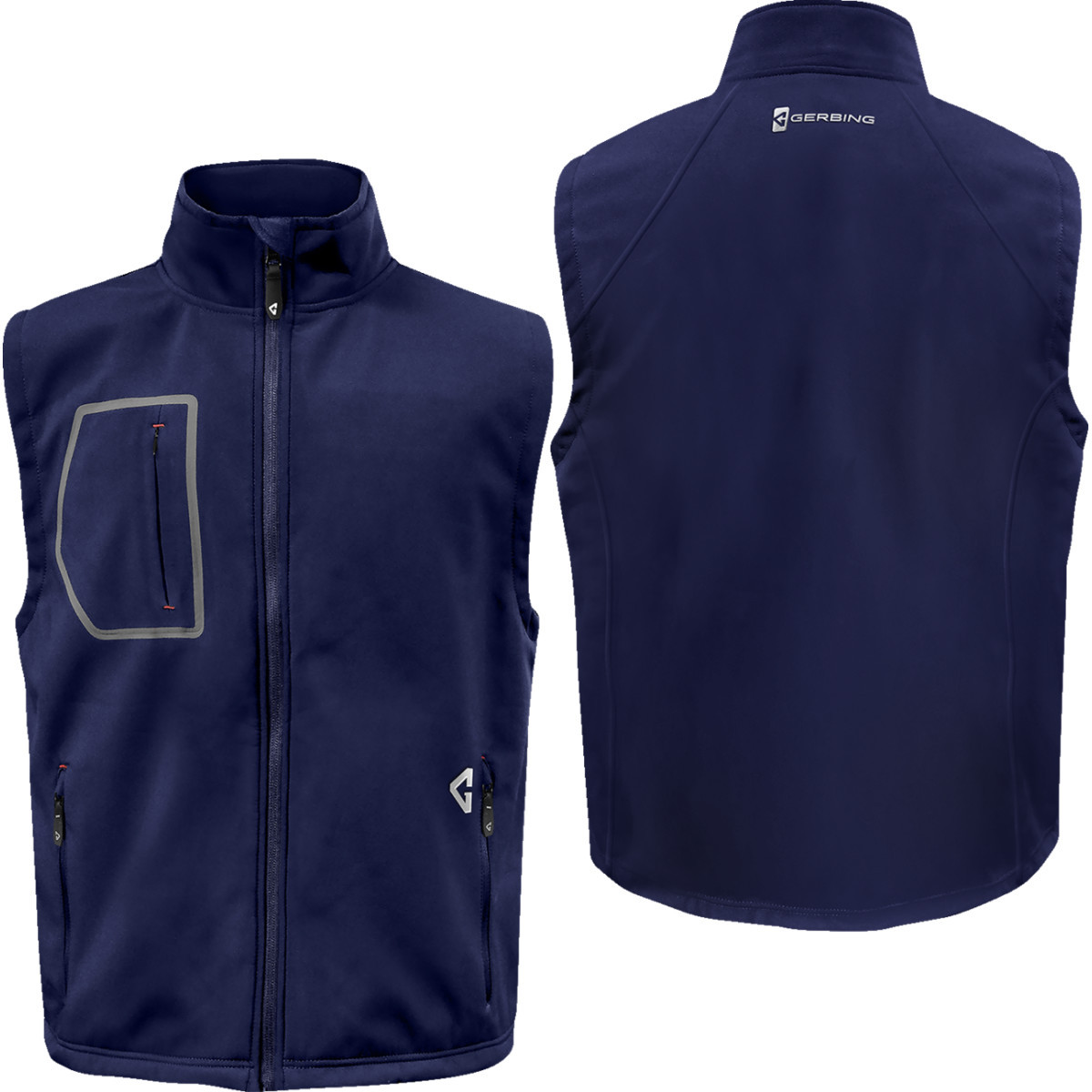 Gerbing Heated Clothing #GER-TVST-7V-M-N-L - 7V Torrid Softshell Heated Vest 2.0 - Navy - Large