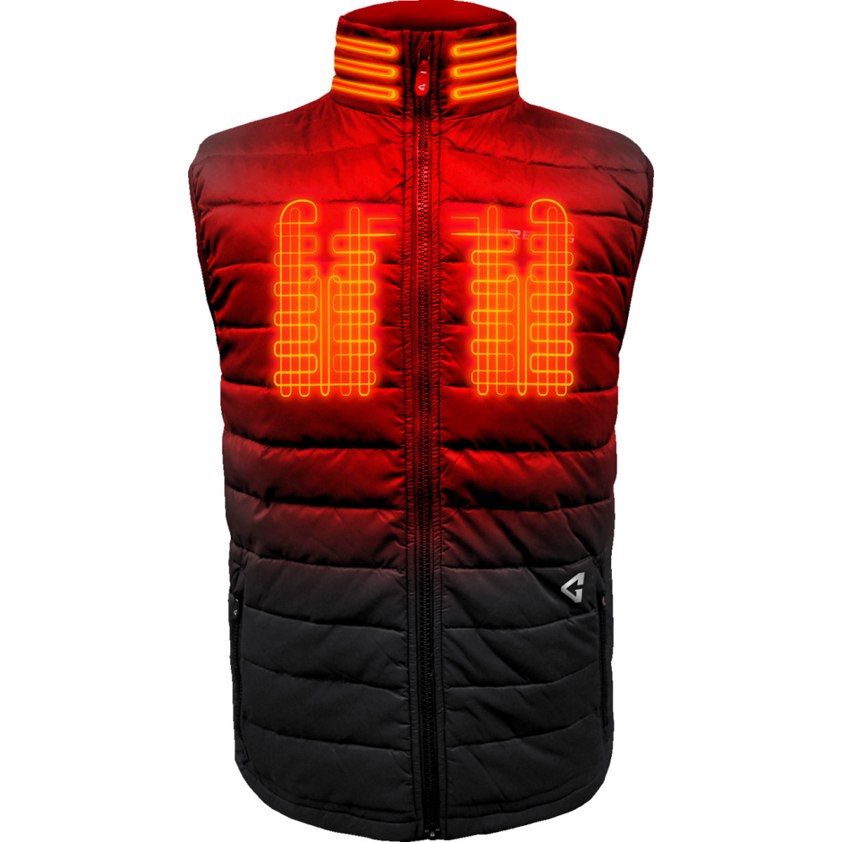 Gerbing Heated Clothing #GER-KPVST-7V-M-B-L - 7V Khione Puffer Heated Vest 2.0 - Black - Large