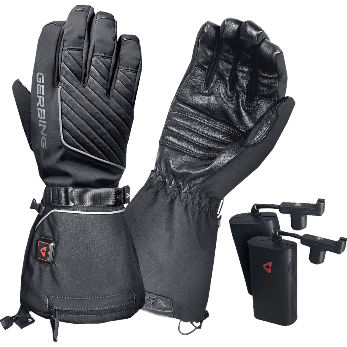 Gerbing Heated Clothing #GER-AFGV-7V-M-L - 7 V Atlas Ultra-Flex Battery Heated Gloves - Black - Large